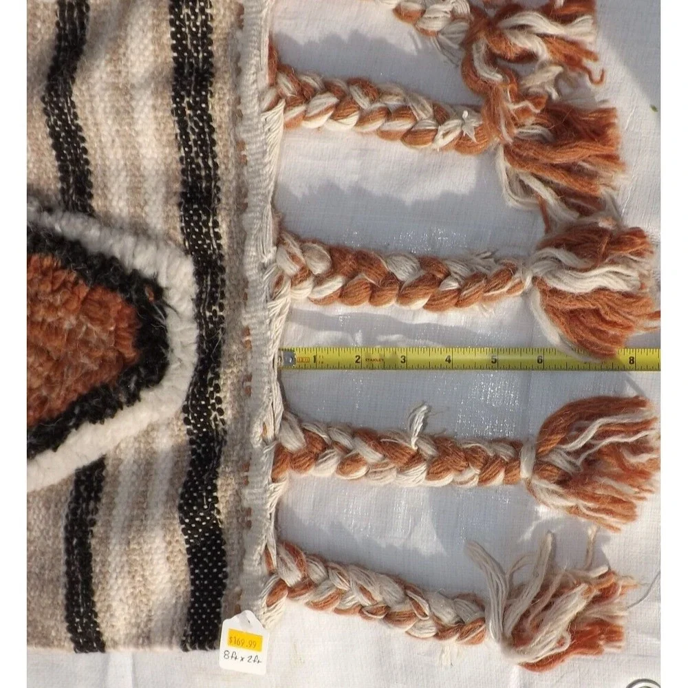 2 Creative Co-Op Cotton Tufted Kilim Floor Runner w/Braided Tassels - 2' x 8' ea